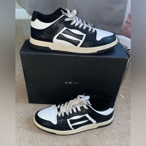 Low top black and white skeleton sneakers